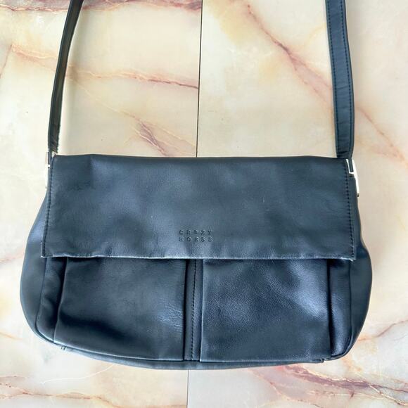 Y2K Liz Claiborne Crazy Horse Authentic Leather Baguette Shoulder Purse - Picture 2 of 14